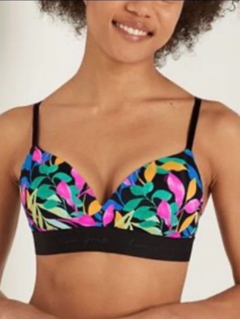 Victoria's Secret PINK Leaf Print Wear Everywhere Wireless Lightly Lined Bra 36B